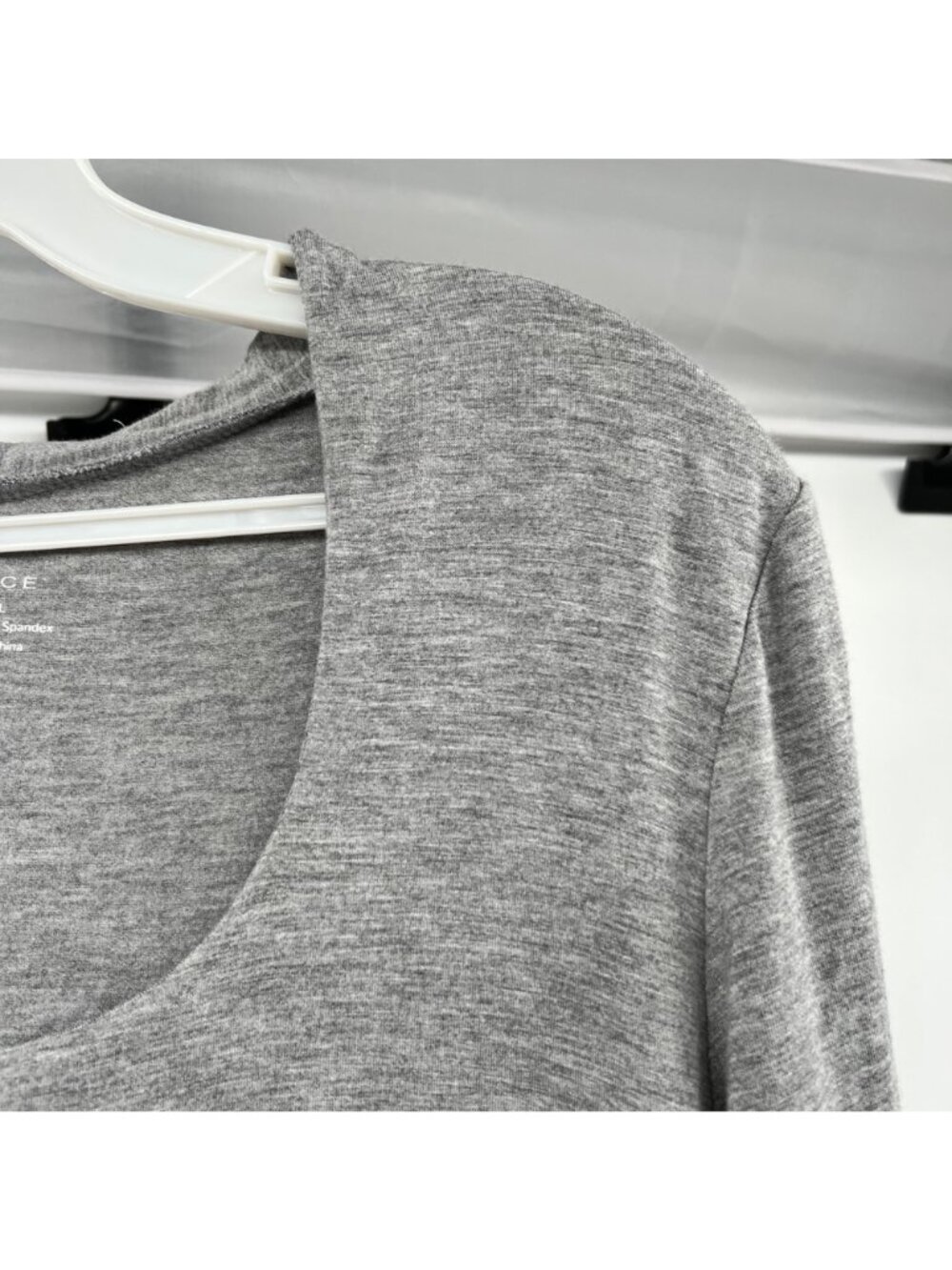GRACE Womens Scoop Neck Top Gray 3/4 Sleeve Size XL - Picture 4 of 8